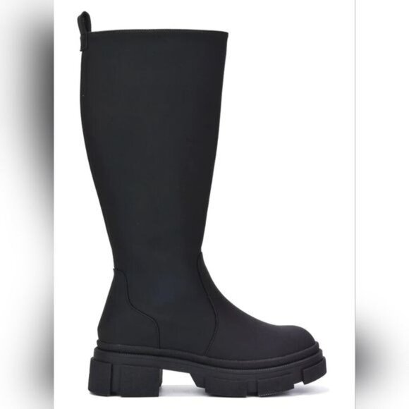 Women's Mid Calf Boots Round Toe Black Color - Picture 3 of 5